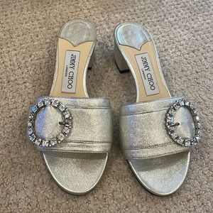 Jimmy choo sparkle shoes, small block heel